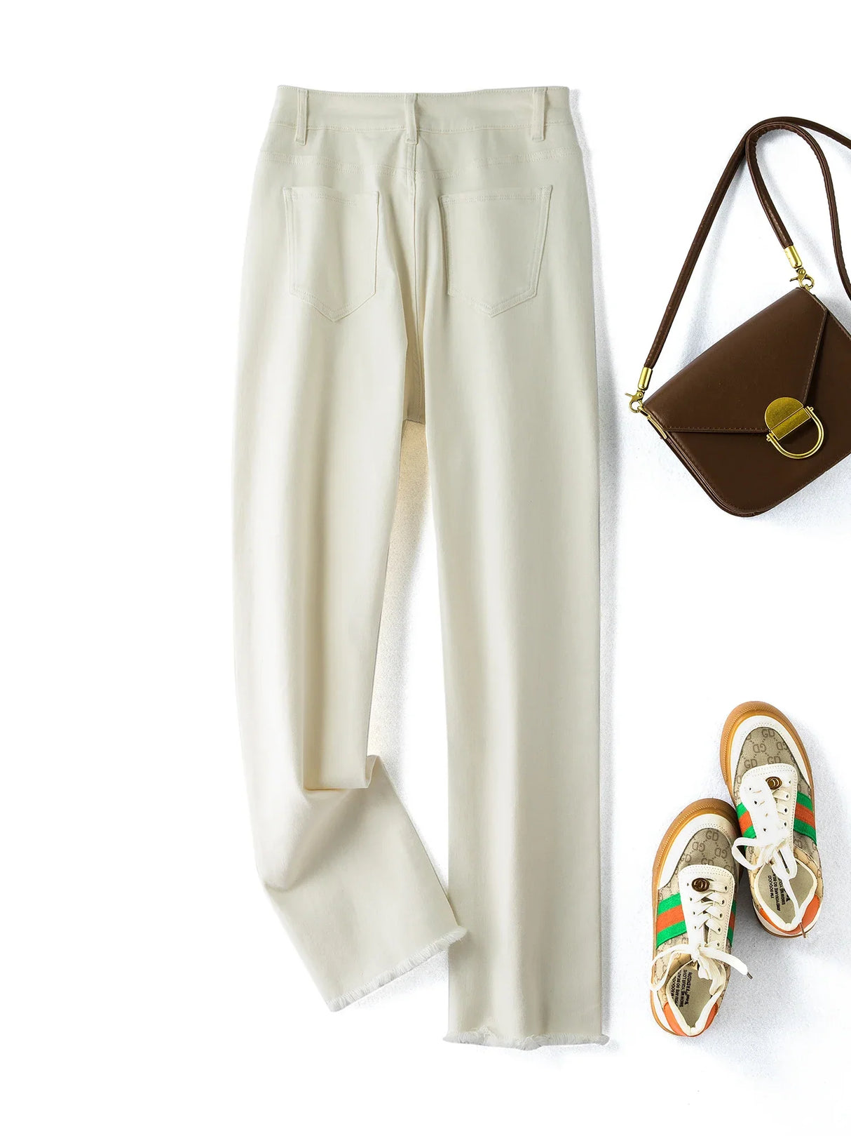White Jeans For Women Straight Fitting Spring Autumn