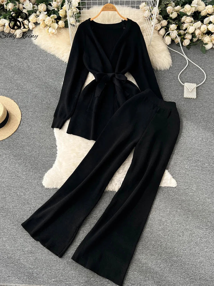 Singreiny Winter Casual Two Pieces Suits Long Sleeve