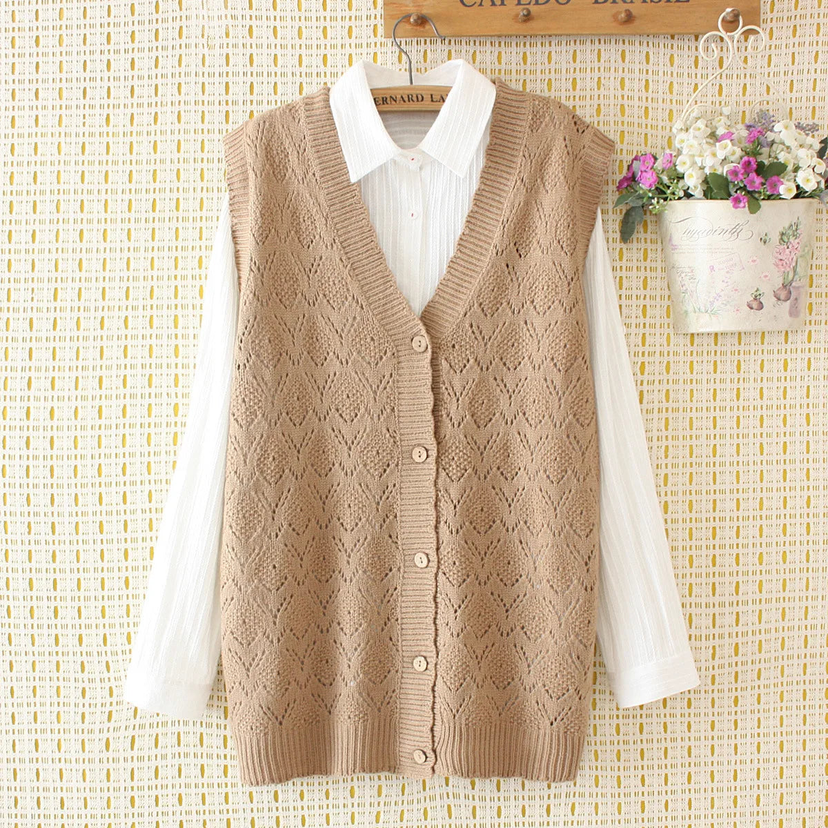 Sweater Vest Women Clothing 4Xl Loose Fit High