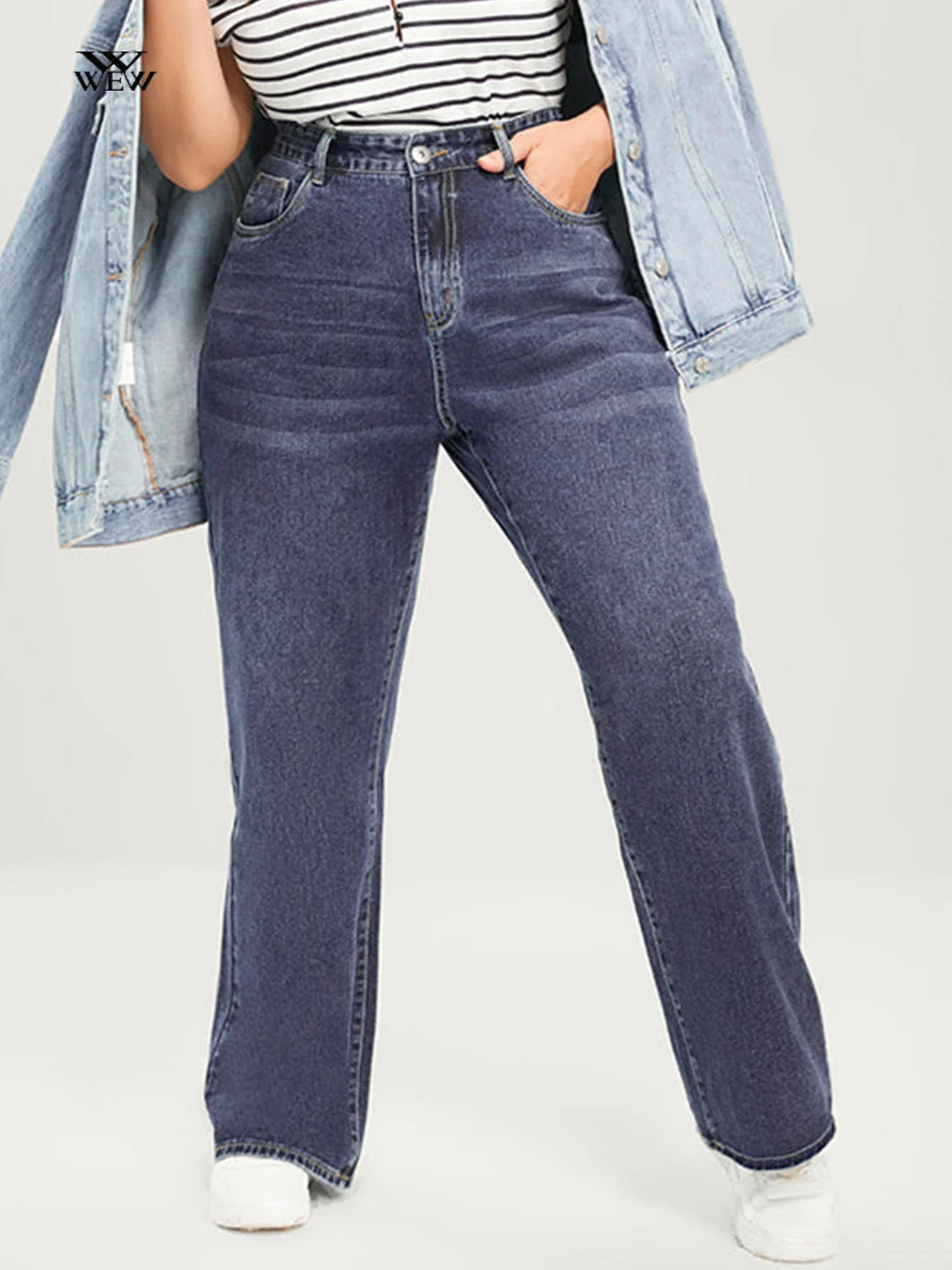 Wide Leg Jeans For Women Stretchy High Waist