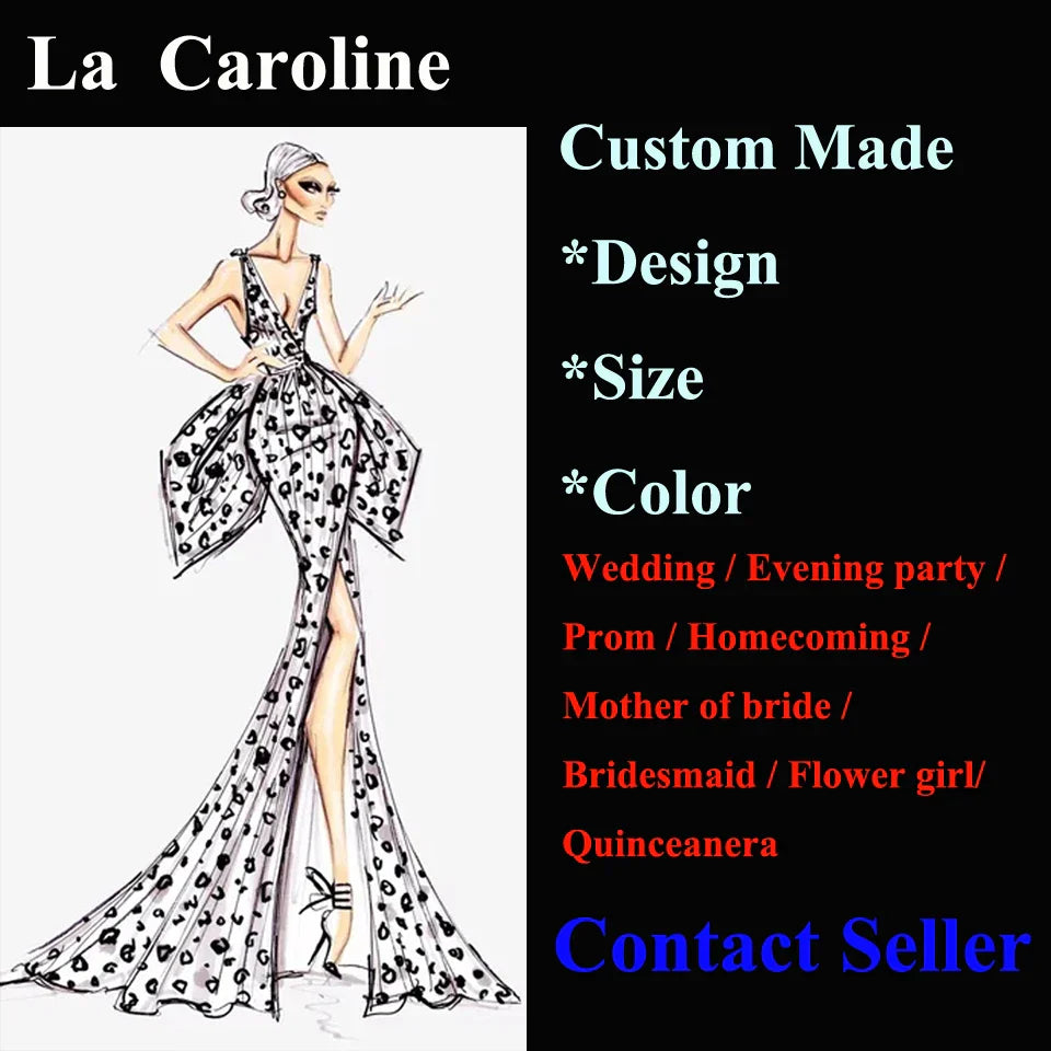 Caroline Light Yellow Beaded Evening Gown for Women