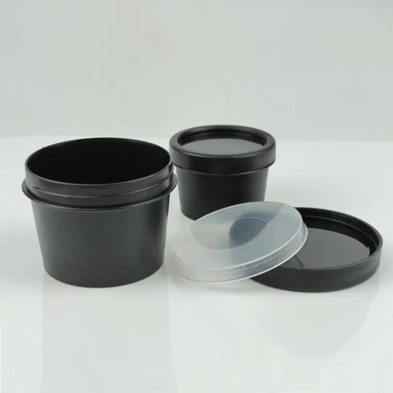 Black Refillable Bottles Plastic Makeup Jar Pot Travel