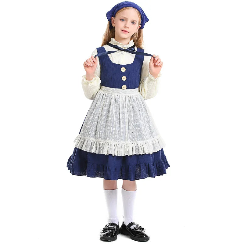 Kids Maid Dress Cosplay Kid Girl Fancy Pastoral