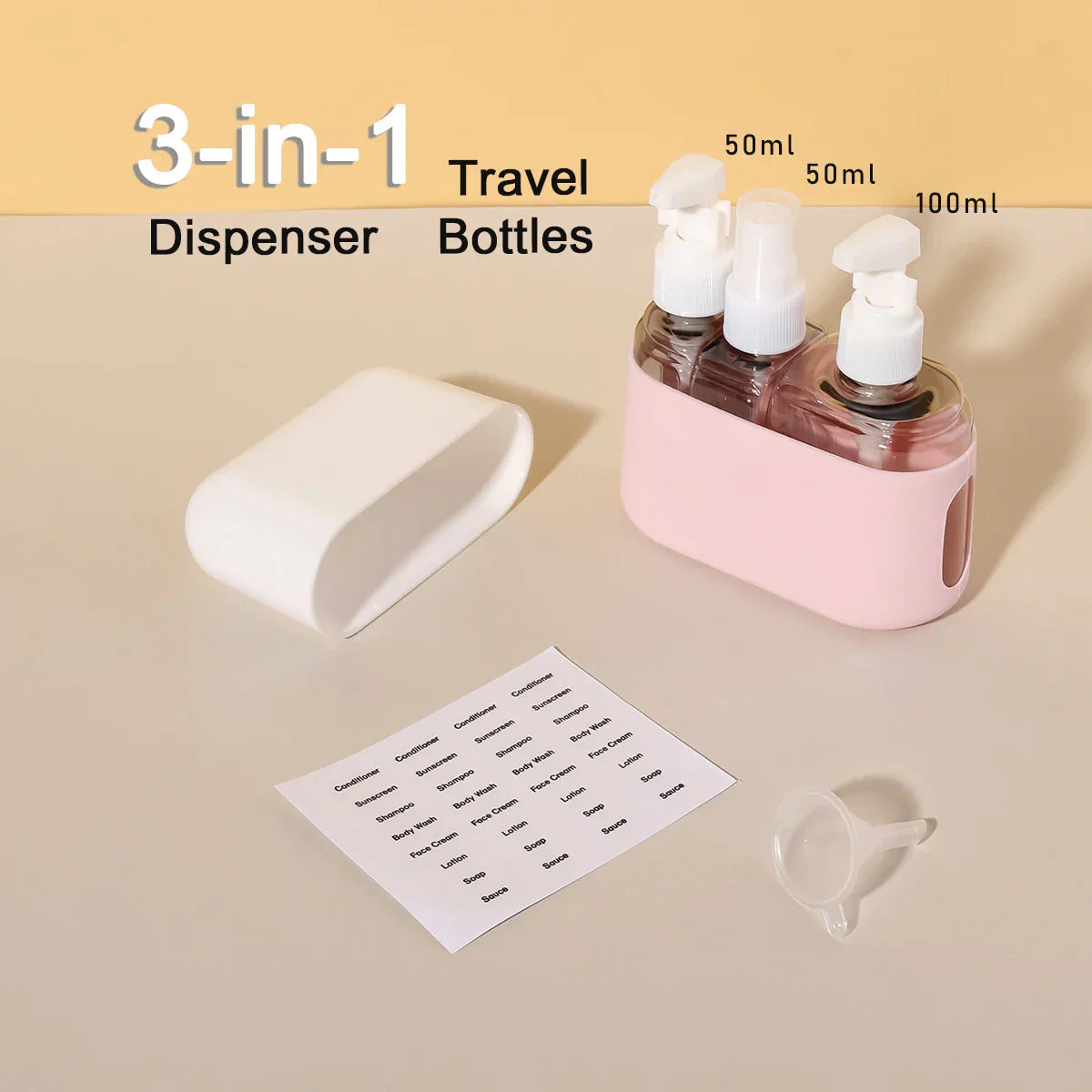 In And Travel Bottles Set Shampoo Shower Gel