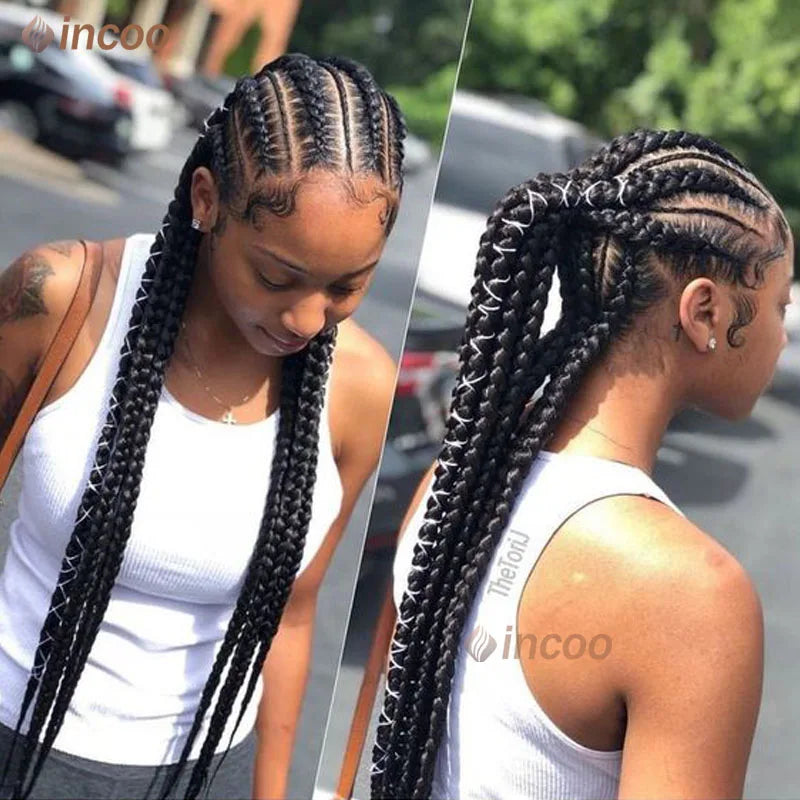 Full Lace Frontal Wigs For Women Cornrow
