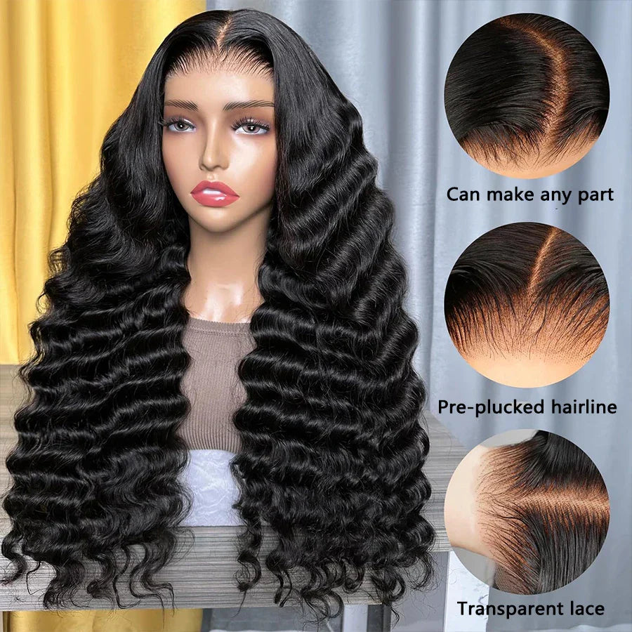 Density Loose Deep Wave Human Hair Lace