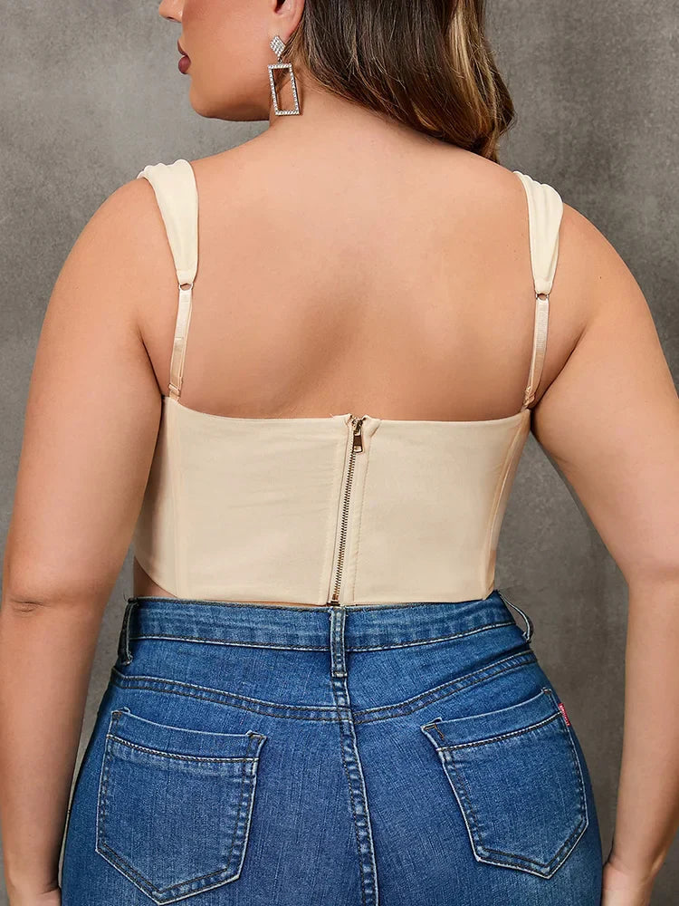 Eynmin Solid Sexy Mesh Cropped Tank Tops For