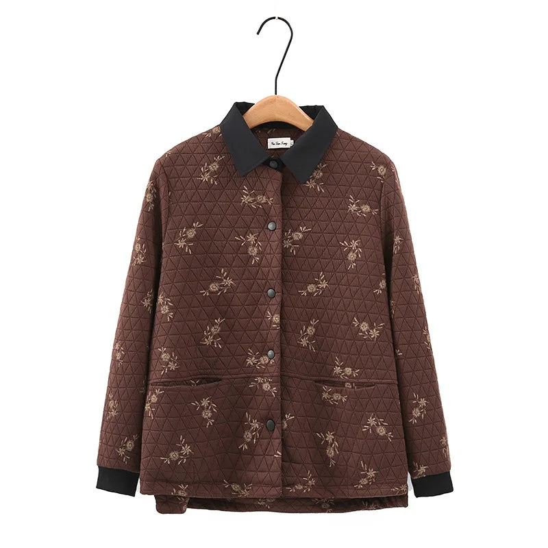 Womens Autumn Winter Quilted Jacket Casual Clothing Long