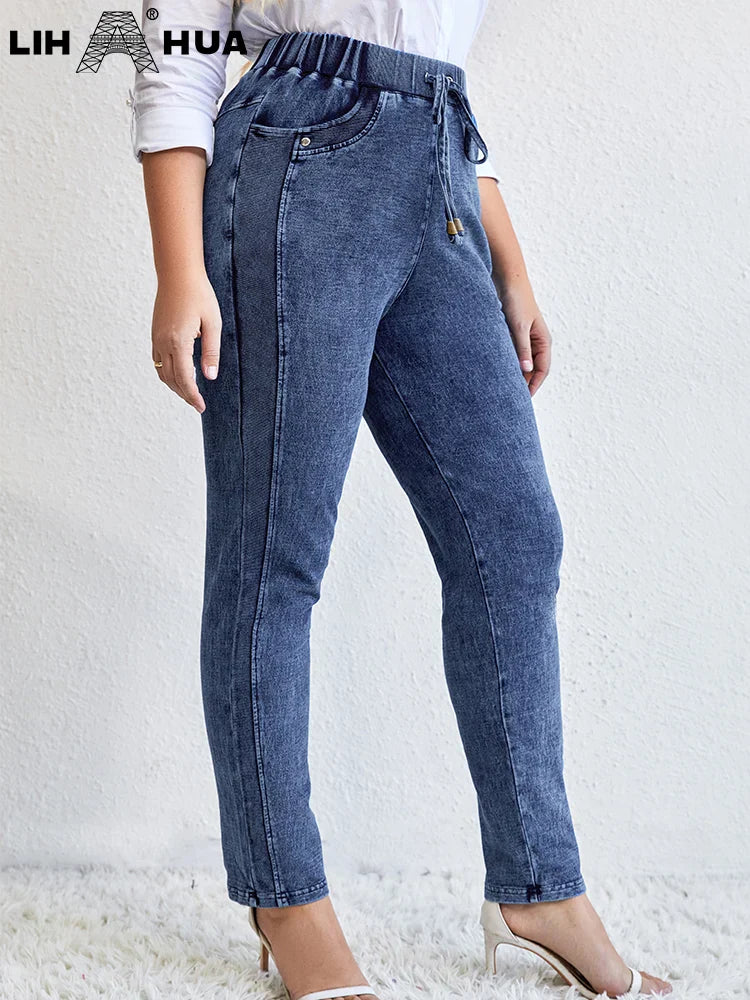 Lih Hua Women' Jeans Autumn High Stretch Cotton