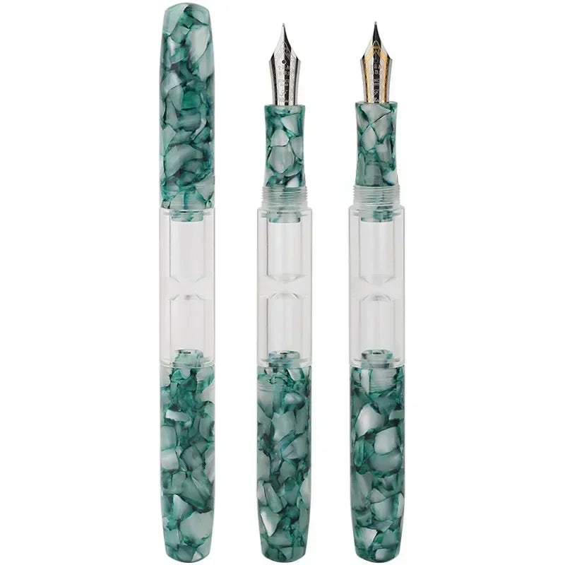 Penbbs Transparent Resin Fountain Pen Double-Nib Ink