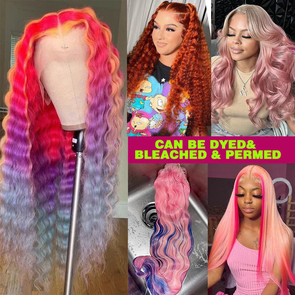 Honey Blonde Deep Wave Lace Frontal Wig Brazilian