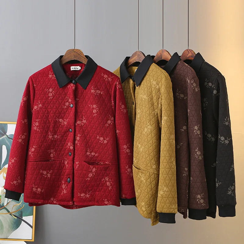 Womens Autumn Winter Quilted Jacket Casual Clothing Long