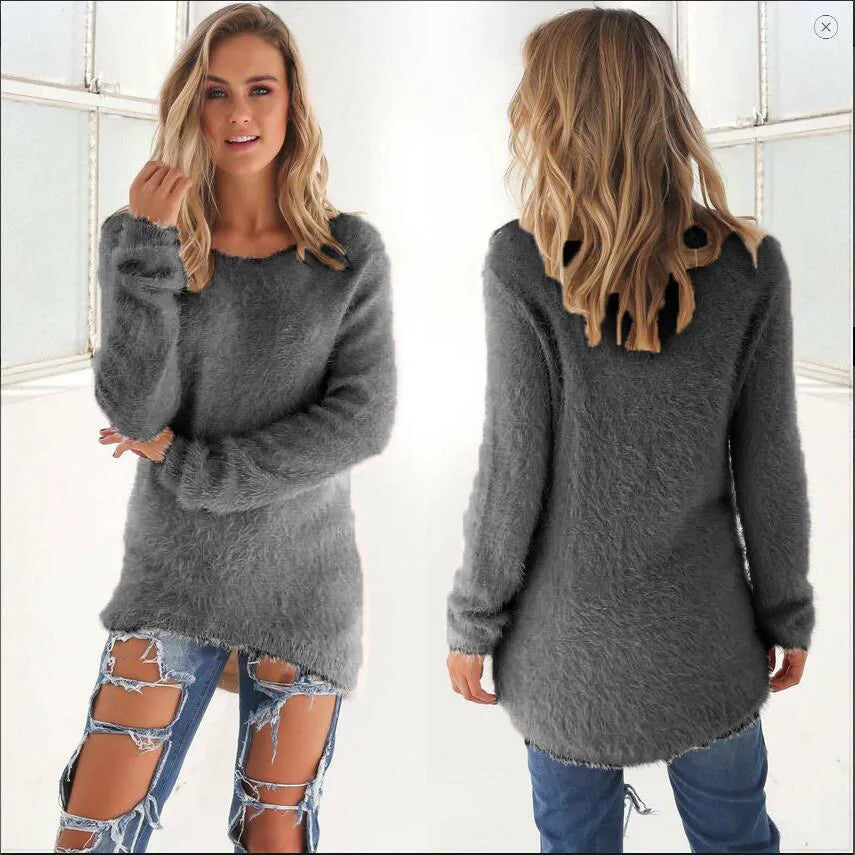 Women' Winter Fleece Fluffy Sweater Jumper Ladies Warm