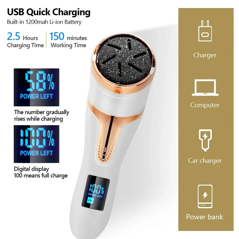 Rechargeable Electric Foot File Electric Pedicure Sander Ipx