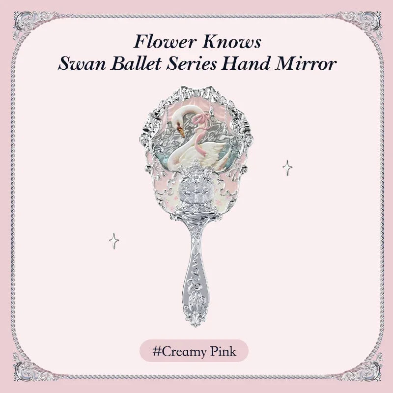 Flower Knows Swan Ballet Series Hand Holding Mirror