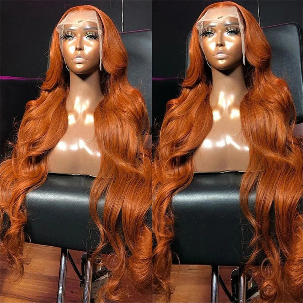Body Wave Orange Ginger Lace Front Human