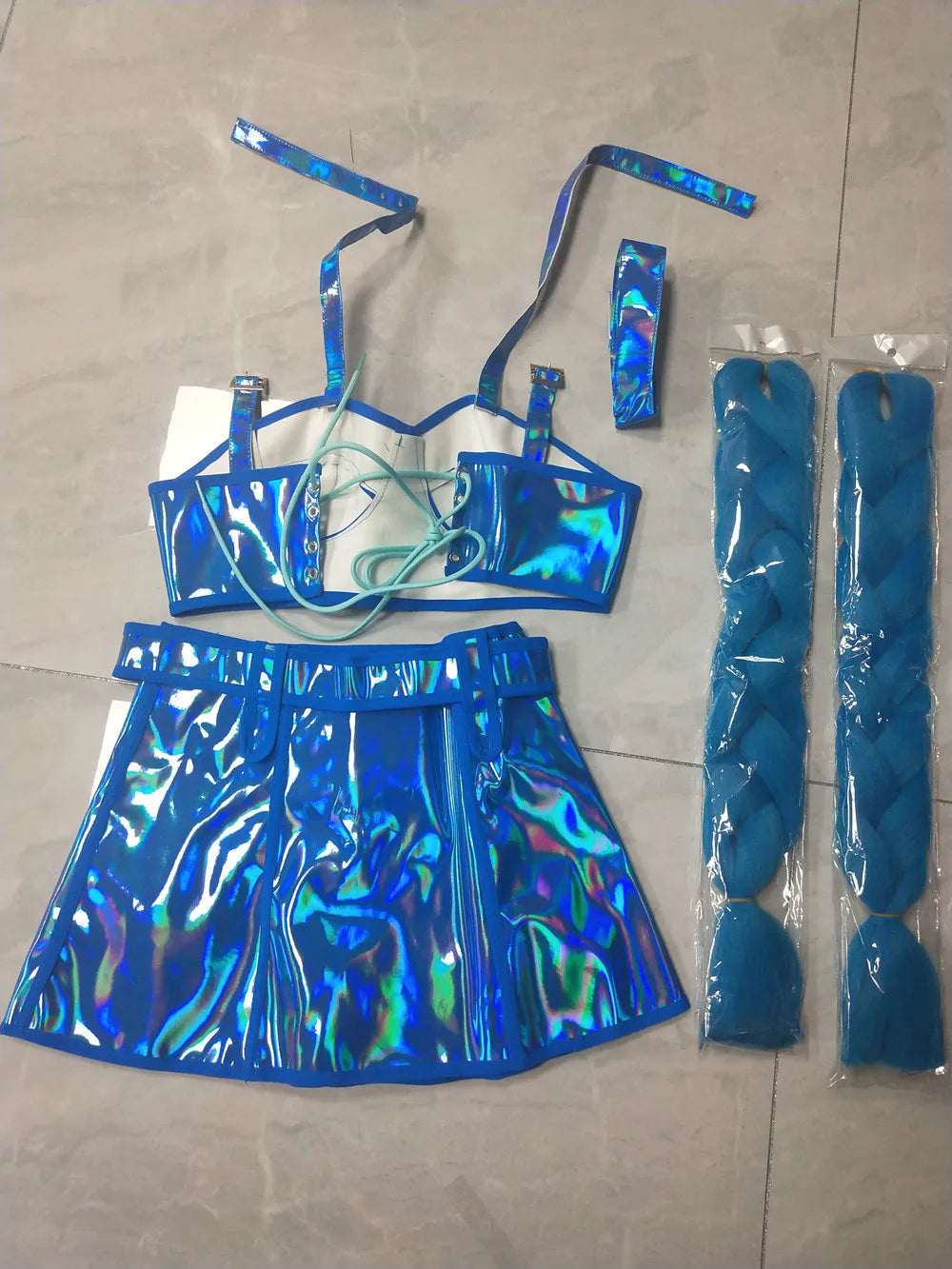 Sexy Bar Dj Gogo Dance Costume Fluorescent Laser