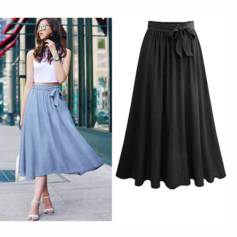 Casual Streetwear Long Skirts Women Summer Chiffon Lace