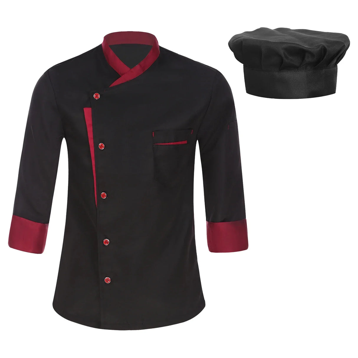 Men Chef Shirt Long Sleeve Cosplay Jacket Kitchen
