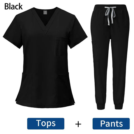 Women's Surgical Scrubs Set - Top & Pants for Nursing & Beauty Salon