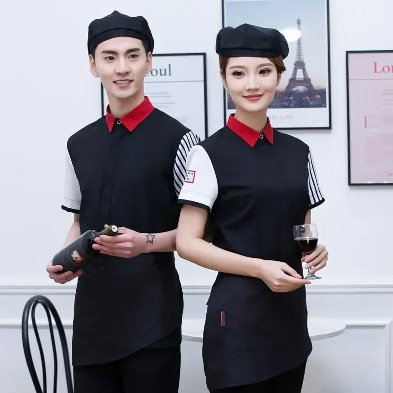 Top Workwear Shop Short-Sleeved Coffee Tea Waitress Restaurant