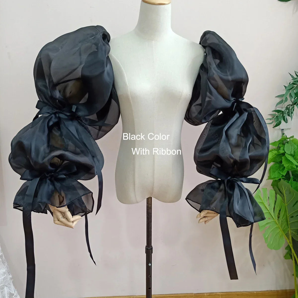 Translucent Organza Sleeve Gorgeous Ribbons Dreamlike Puff Sleeve