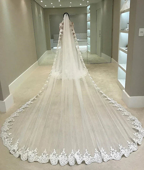 White Ivory Meters Long Full Edge Lace Wedding