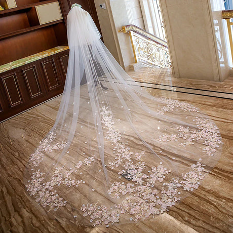 White Ivory Two Layer Lace Wedding Veil With