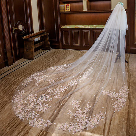 White Ivory Two Layer Lace Wedding Veil With