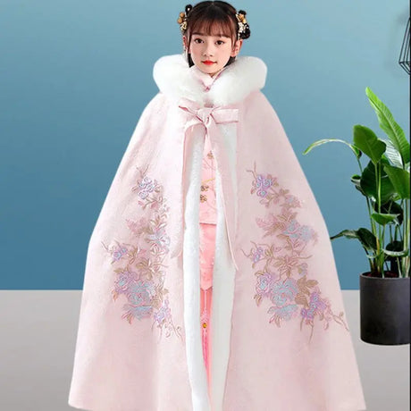 Winter Thicker Hanfu Kids Girls Chinese Ancient Fairy