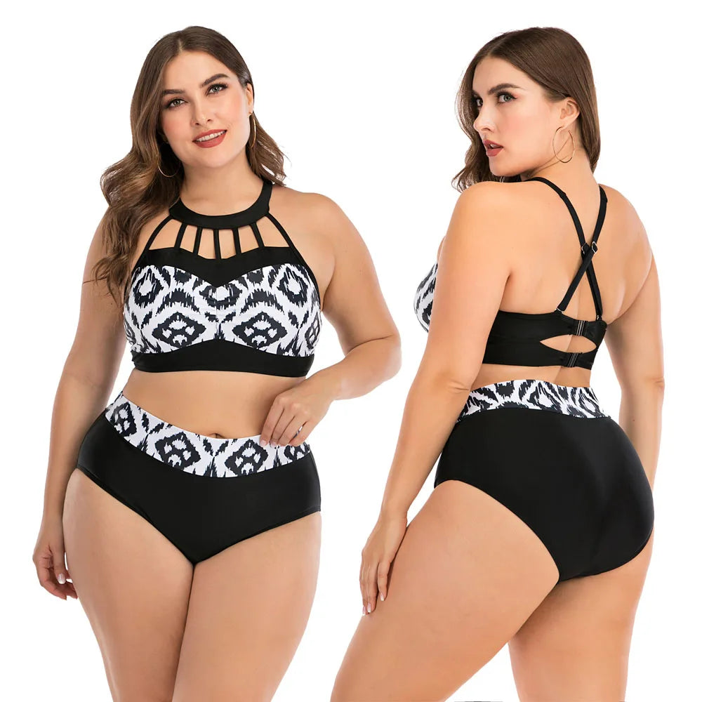 Women High Waist Bikinis Set Swimsuit Swimwear Big