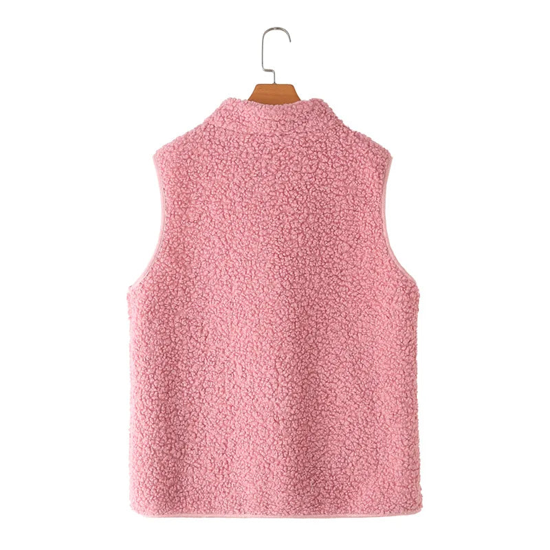Womens Polar Fleece Vests Winter Casual Clothing Fashion