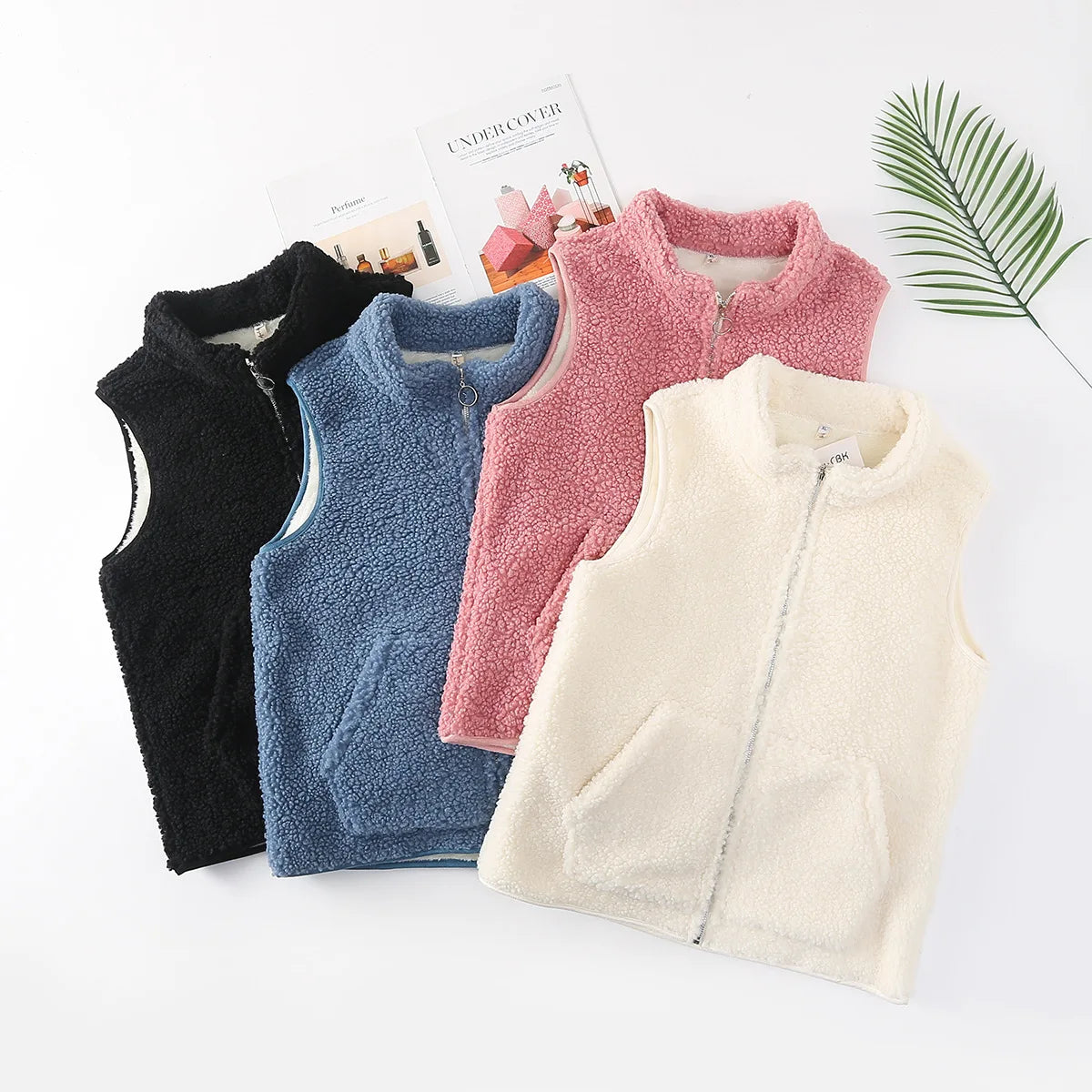 Womens Polar Fleece Vests Winter Casual Clothing Fashion