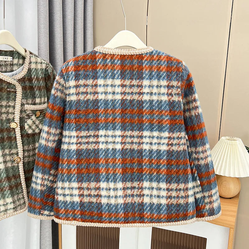 Womens Woollen Jacket Autumn Casual Clothing Fashion Chic