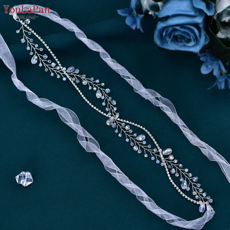 Youlapan Sh93 Clear Crystal Bridal Belts Thin Bridal