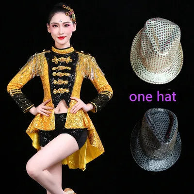 Stage Costume Red Tassels Bikini Costumes Nightclub Bar