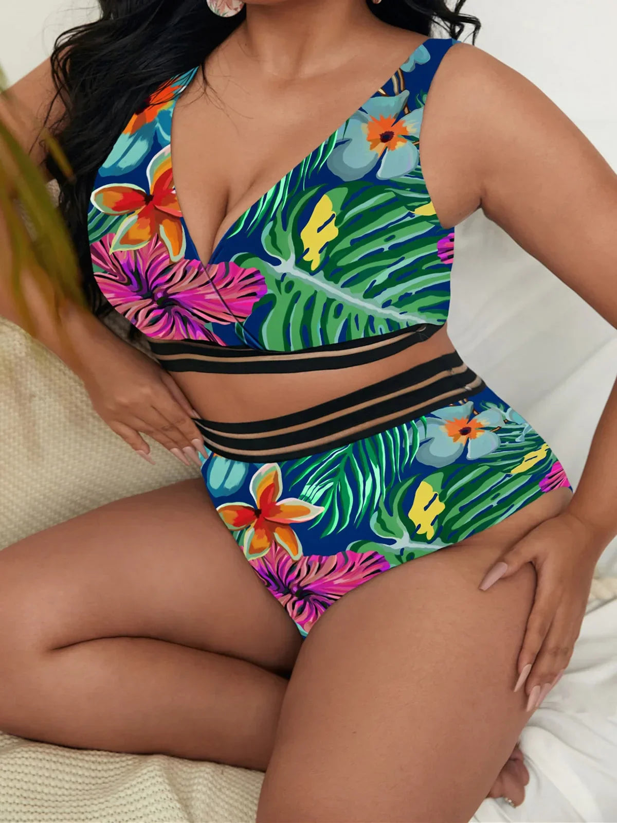 Sexy Floral Bikini Size Swimwear