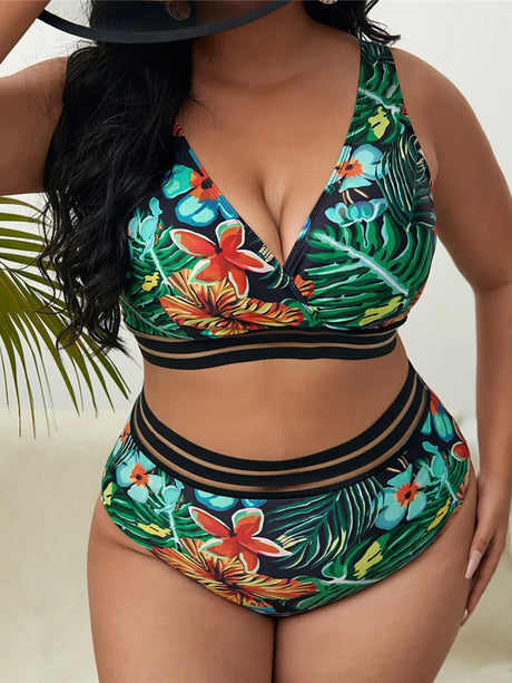 Sexy Floral Bikini Size Swimwear