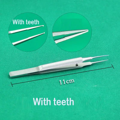 Stainless Steel Round Handle Micro Tweezers Eyelid