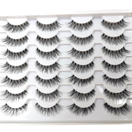 Pair Handmade Transparent Stem False Eyelashes Soft