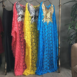 Piece Set V-Neck African Dresses Women Bat Sleeve