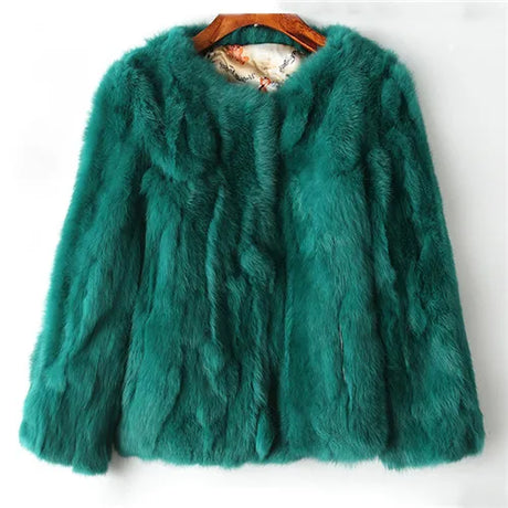 Winter Women The Real Rabbit Fur Coat Natural