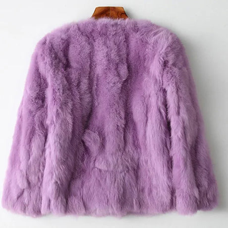 Winter Women The Real Rabbit Fur Coat Natural