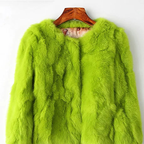 Winter Women The Real Rabbit Fur Coat Natural