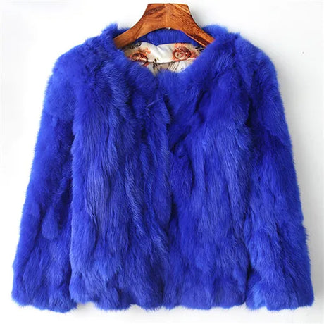 Winter Women The Real Rabbit Fur Coat Natural