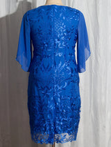 Fall Women' Party Dress Elegant Floral Embroidery Prom