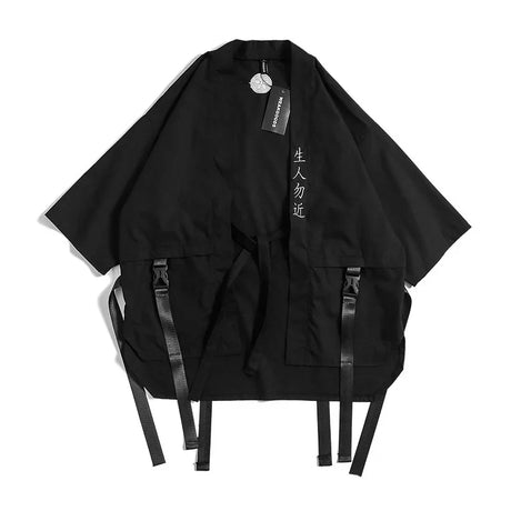 New Japanese Traditional Black Kimono Cardigan Diablo Samurai