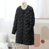 New Mid-Length Puffer Coats Women' Round Neck Fashion
