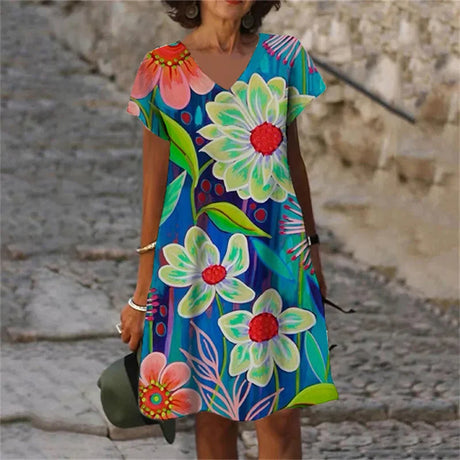 New Summer Flowers Plant 3D Print Women Dresses