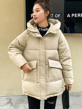 New Winter Women Mid-Long Parkas Jackets Casual Thick